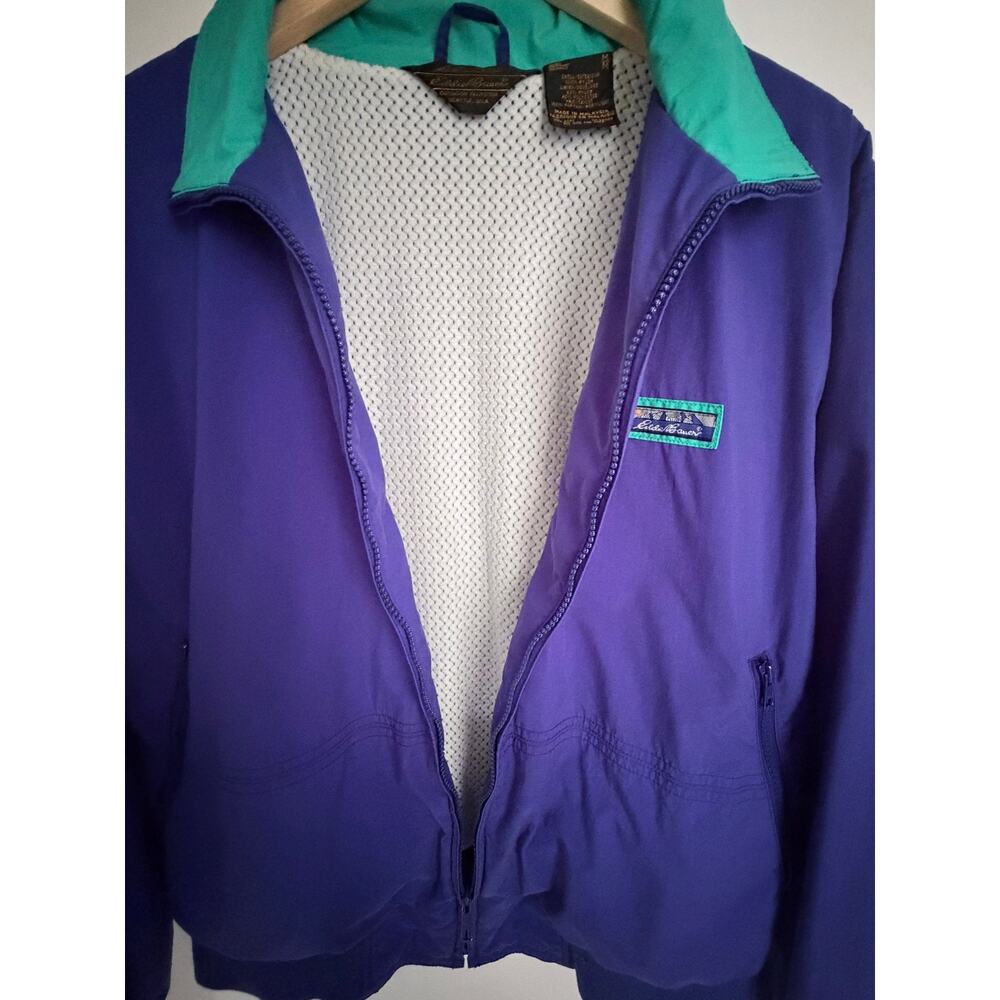 Eddie Bauer Full Zip Windbreaker Jacket Blue Green Mens M - Picture 5 of 6